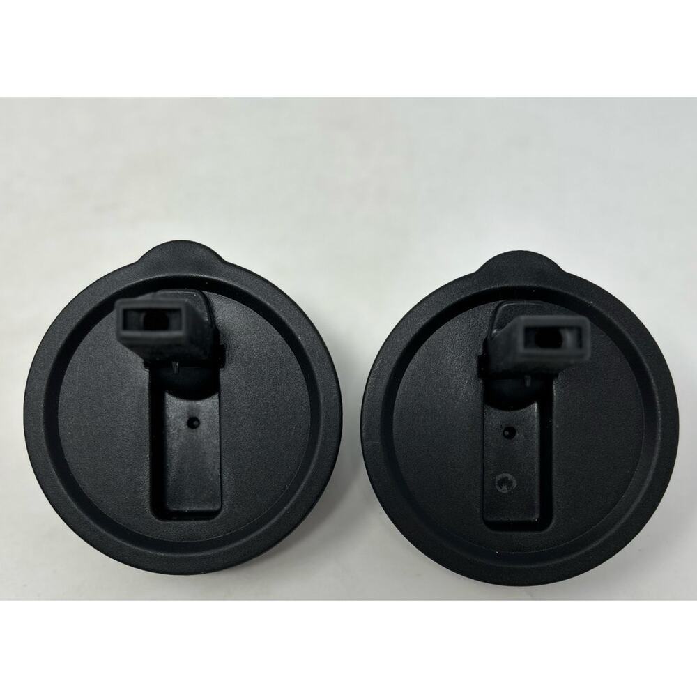 Replacement Lids Two Black Tumbler Lids Flip Up Exterior‎ Straws 3" Top x 2 3/4"
